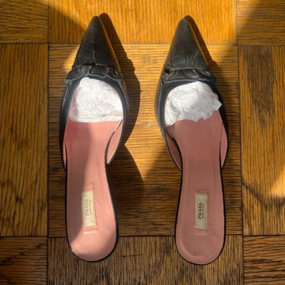 PRADA Black Leather Mules - Picture 3 of 5